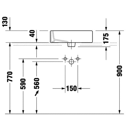 Duravit Vero Wall-Mounted Washbasin 0452500000