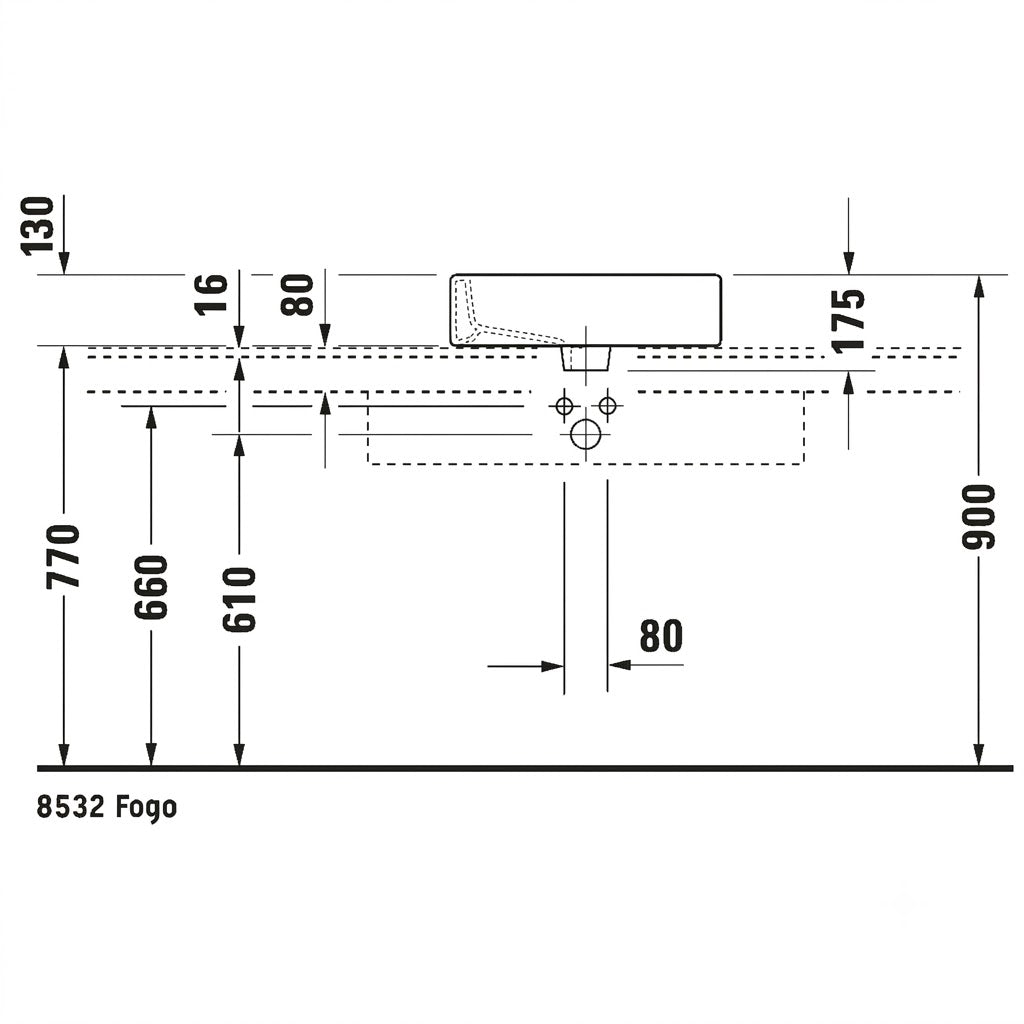 Duravit Vero Wall-Mounted Washbasin 0452500000