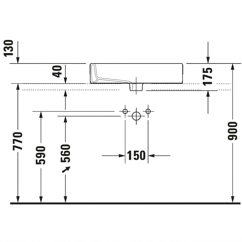 Duravit Vero Wall-Mounted Washbasin 0452600000