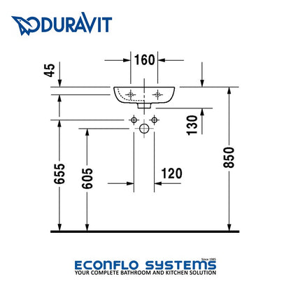 Duravit 
D-Code 
Handrinse Wash Basin 
07053600082