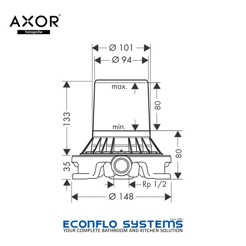 Axor Concealed Part For Freestanding Bath Mixer 10452180