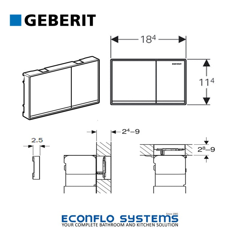 Geberit Omega 60 Dual Flush Actuator 115.081.SI.1