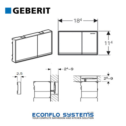 Geberit Omega 60 Dual Flush Actuator 115.081.SI.1