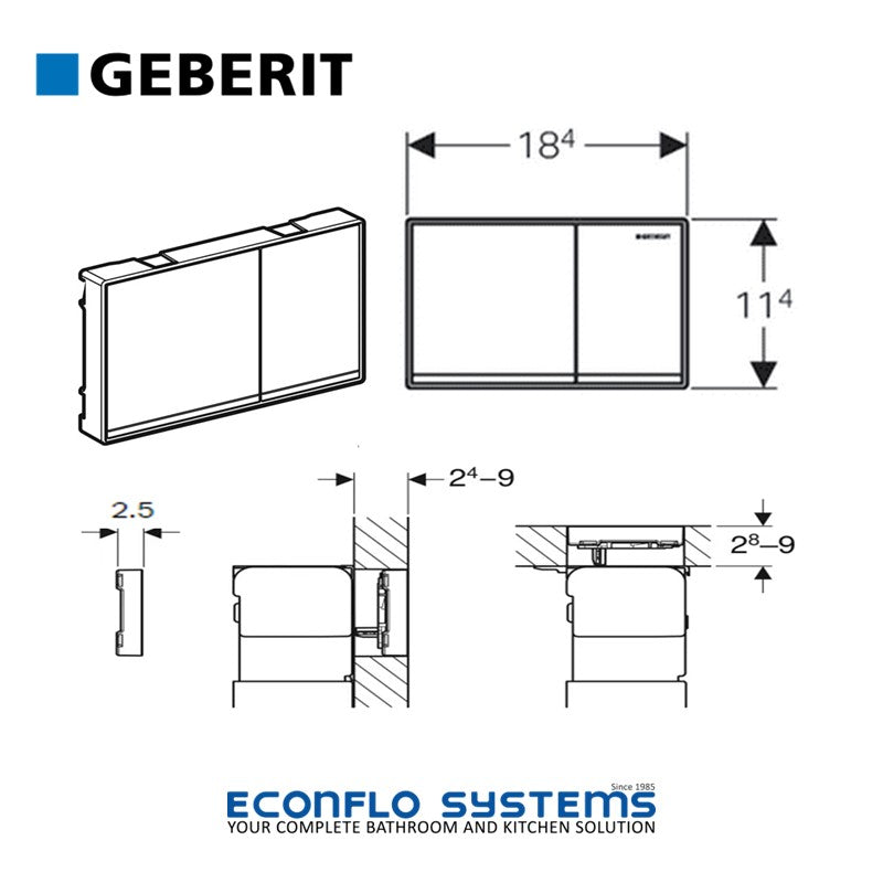 Geberit Omega 60 Dual Flush Actuator 115.081.SJ.1