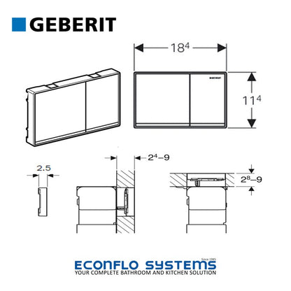 Geberit Omega 60 Dual Flush Actuator 115.081.SJ.1