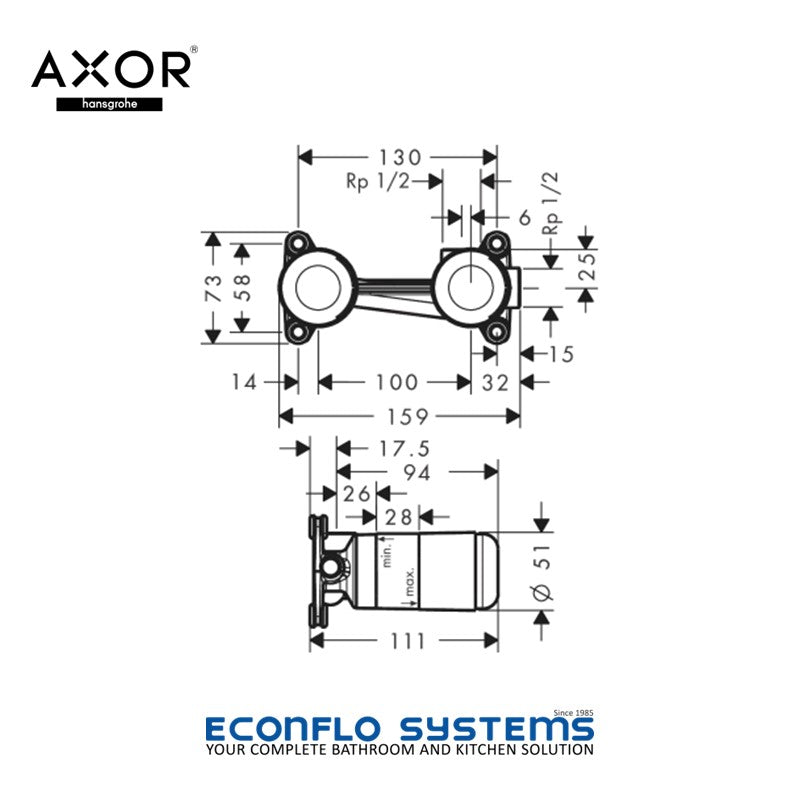 Axor Basic Set For Single Lever Concealed Basin Mixer 13623180