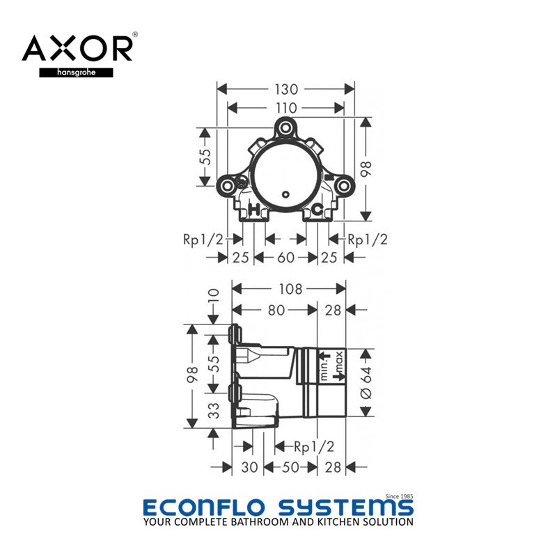 Axor Basic Set For Concealed Wall Mounted Basin Mixer Select 13625180