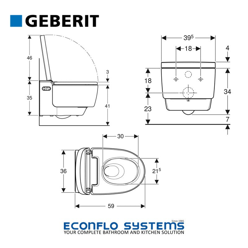 Geberit Aquaclean Mera Wal Hung WC Complete Solution W/ Shower Toilet Seat & Cover 146.214.11.1