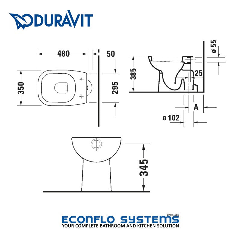 Duravit 
D-Code 
Independent Floorstanding WC 
21100100002