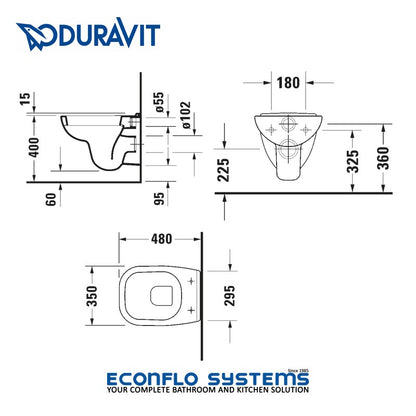 Duravit D-Code Compact Wall Hung WC 22110900002