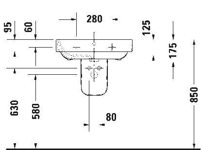 Duravit Happy D.2 Wall Hung Wash Basin 2316600000