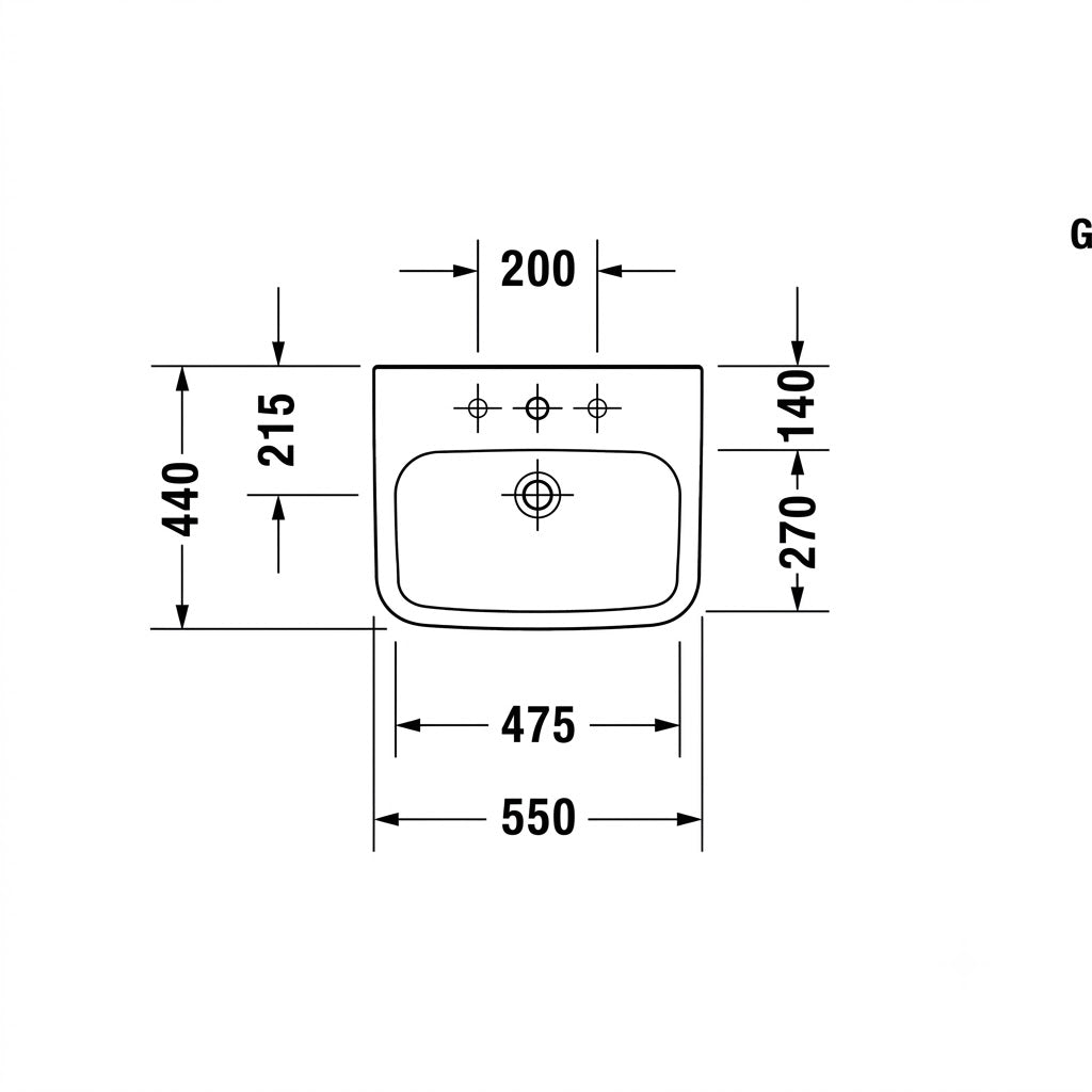 Duravit DuraStyle Wall Hung Wash Basin 2324550000