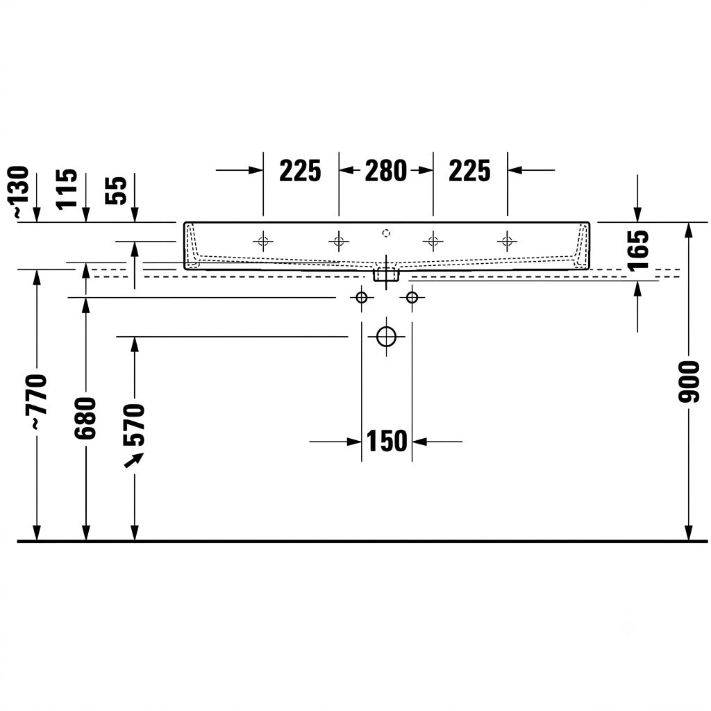 Duravit Vero Air Wall-Mounted / Furniture Washbasin 2350120024