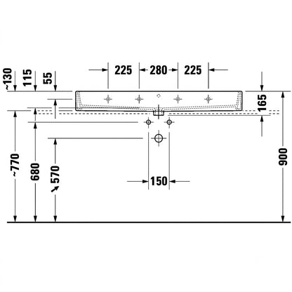 Duravit Vero Air Wall-Mounted / Furniture Washbasin 2350120024