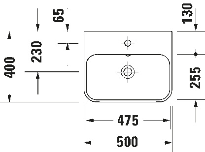 Duravit Happy D.2 Plus Above Counter Wash Basin 2360501300