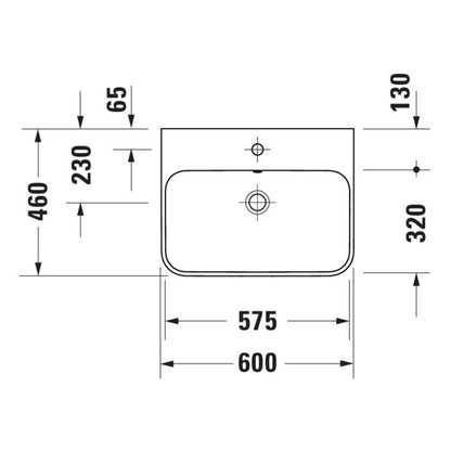 Duravit Happy D.2 Plus Above Counter Wash Basin 2360601300