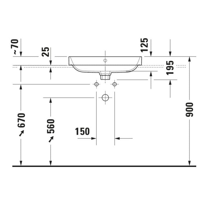 Duravit Happy D.2 Plus Above Counter Wash Basin 2360601300
