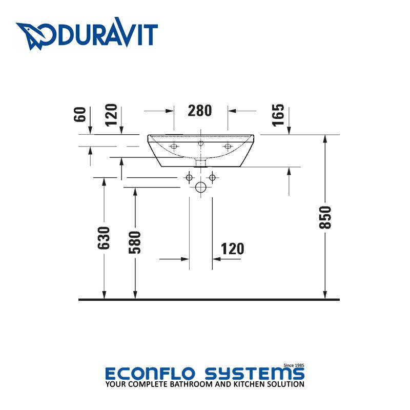 Duravit 
D-Neo Wall- Mounted Wash Basin 
2366550000