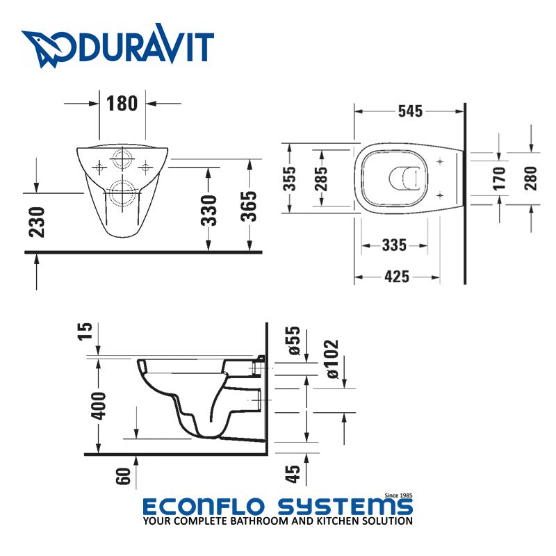 Duravit D-Code Wall Hung WC 25350900002