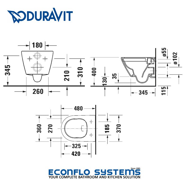 Duravit D-Neo Compact Wall Hung WC 2588090000