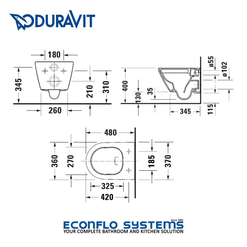 Duravit D-Neo Compact Wall Hung WC 2588090000