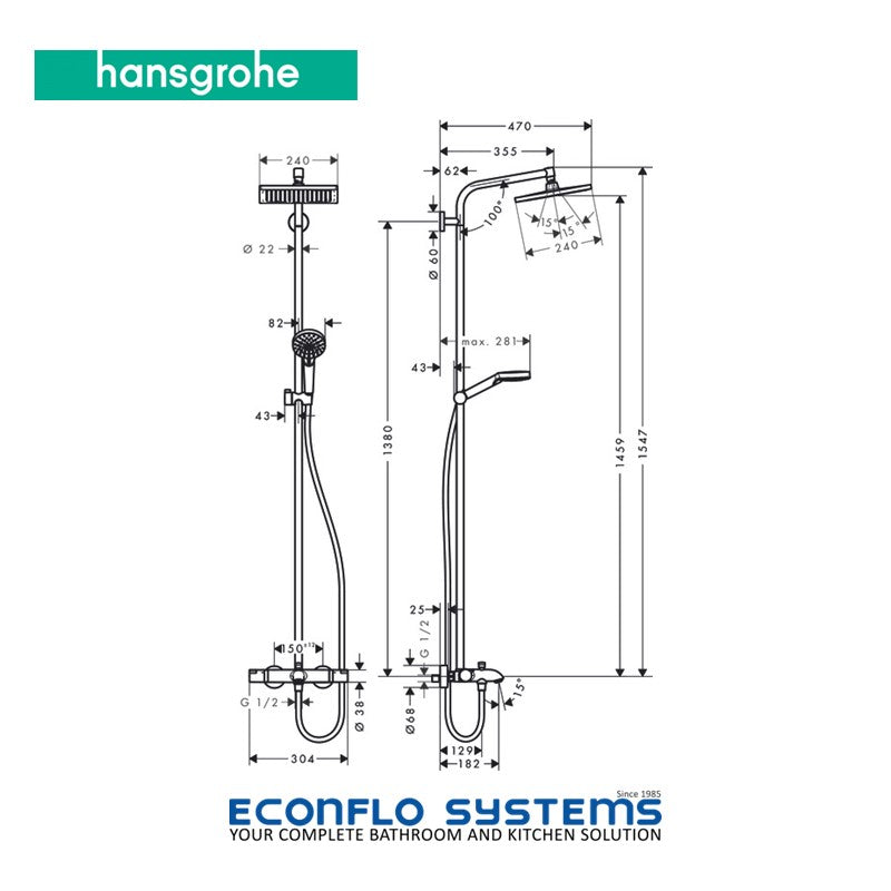 Hansgrohe Crometta E240 Showerpipe 
26152009