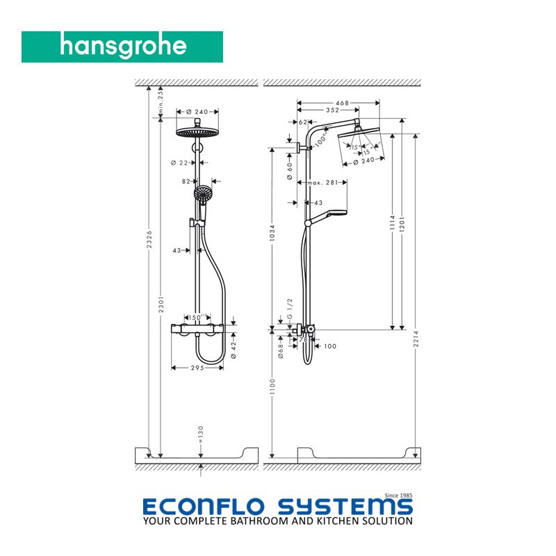 Hansgrohe Crometta S240 Showerpipe 26507009S