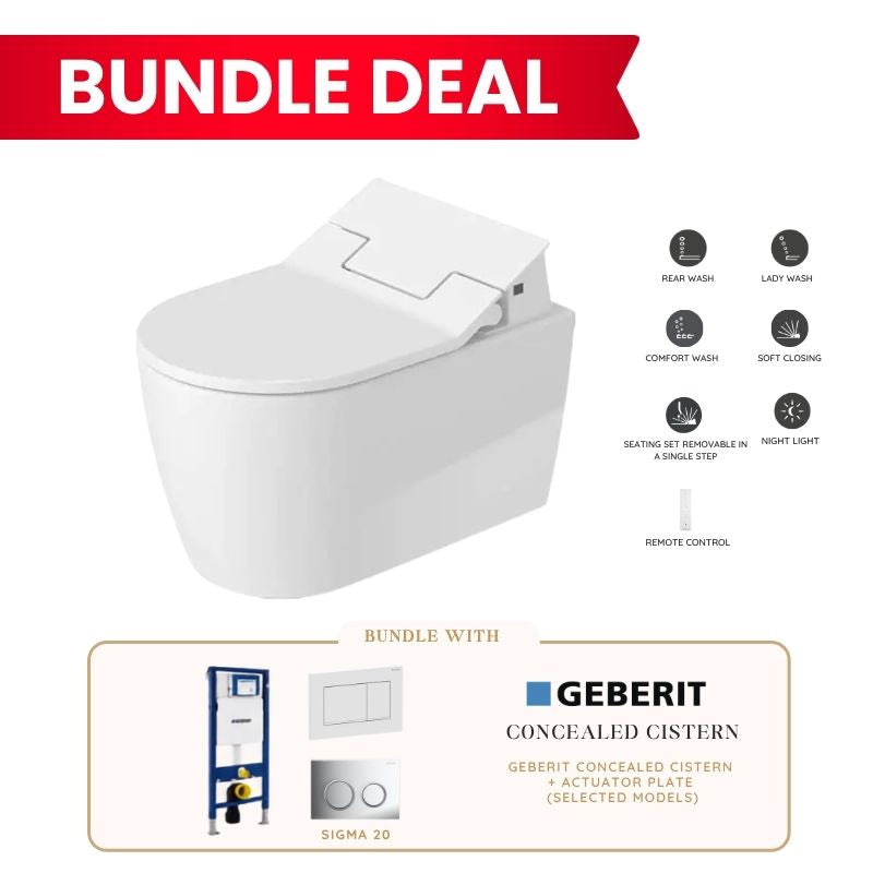 [Bundle Deal] Duravit ME by Starck SensoWash® Slim Smart Toilet Bundle 2529590000 + 611000002000300