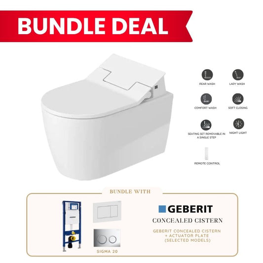 [Bundle Deal] Duravit ME by Starck SensoWash® Slim Smart Toilet Bundle 2529590000 + 611000002000300