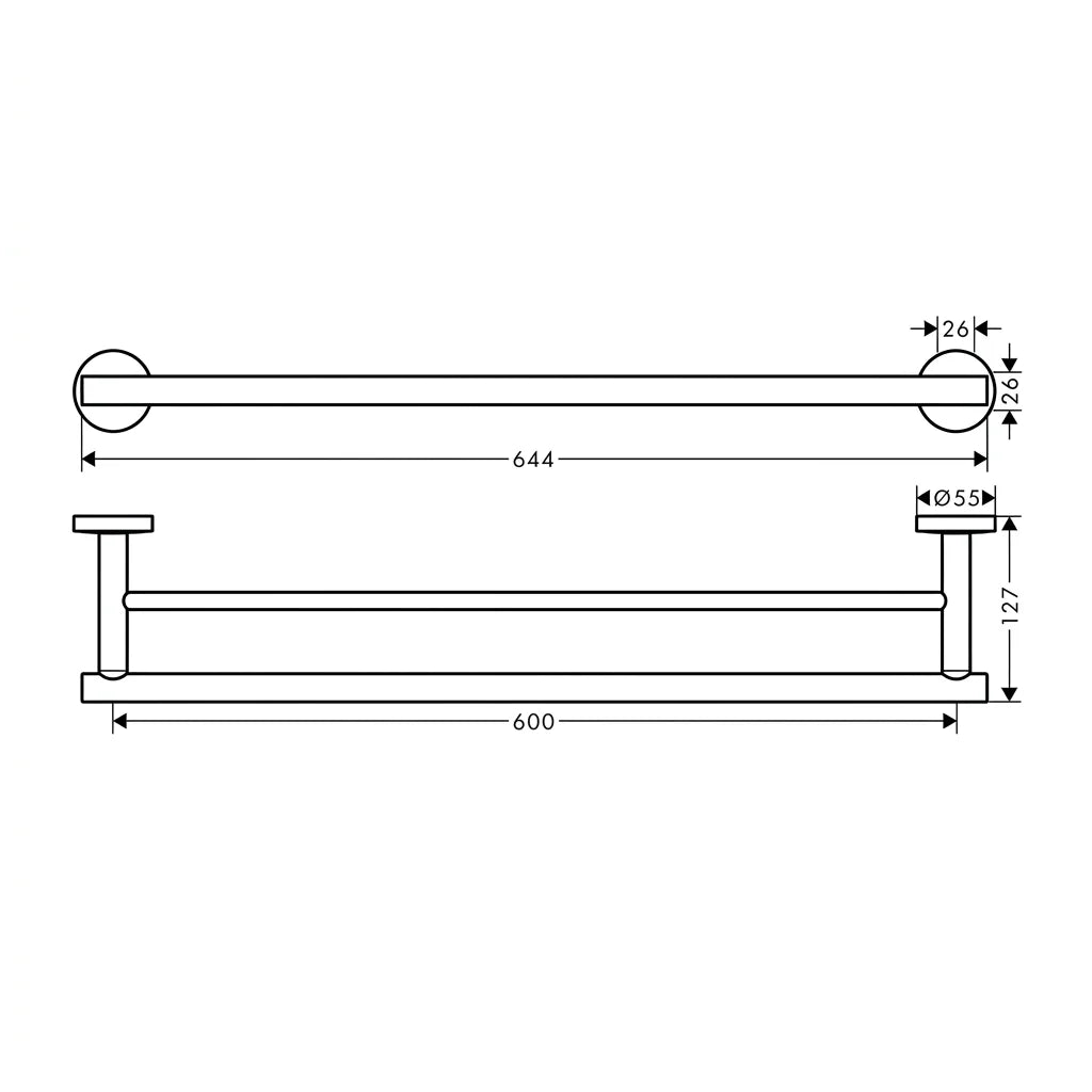 Hansgrohe Logis Universal Double Towel Holder (Chrome) 41712000