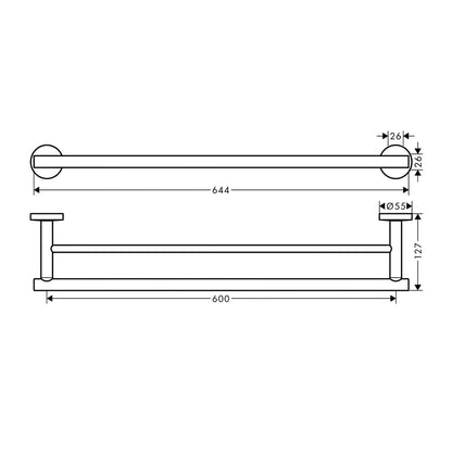 Hansgrohe Logis Universal Double Towel Holder (Chrome) 41712000