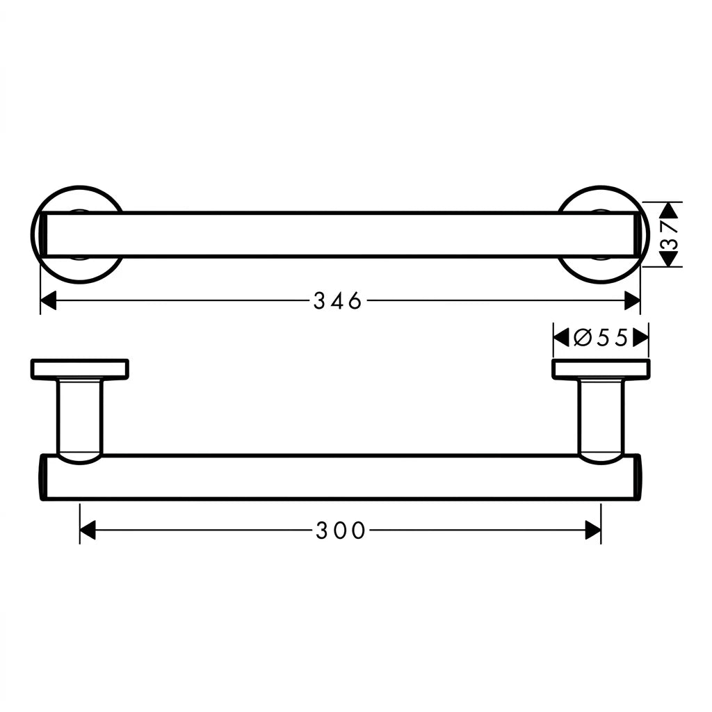 Hansgrohe Logis Universal Grab Bar, 300mm (Chrome) 41713000