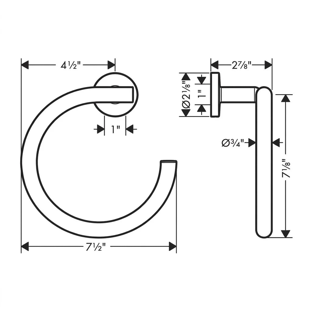 Hansgrohe Logis Universal Towel Ring (Chrome) 41724007