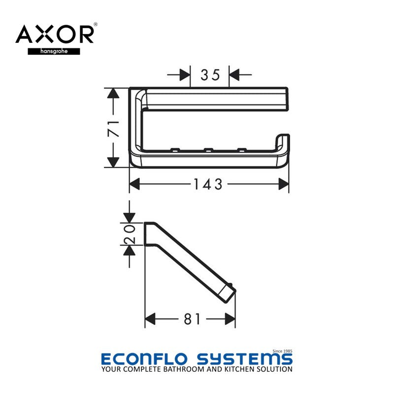 Axor Universal Accessories Roll Holder w/o Cover 42846000