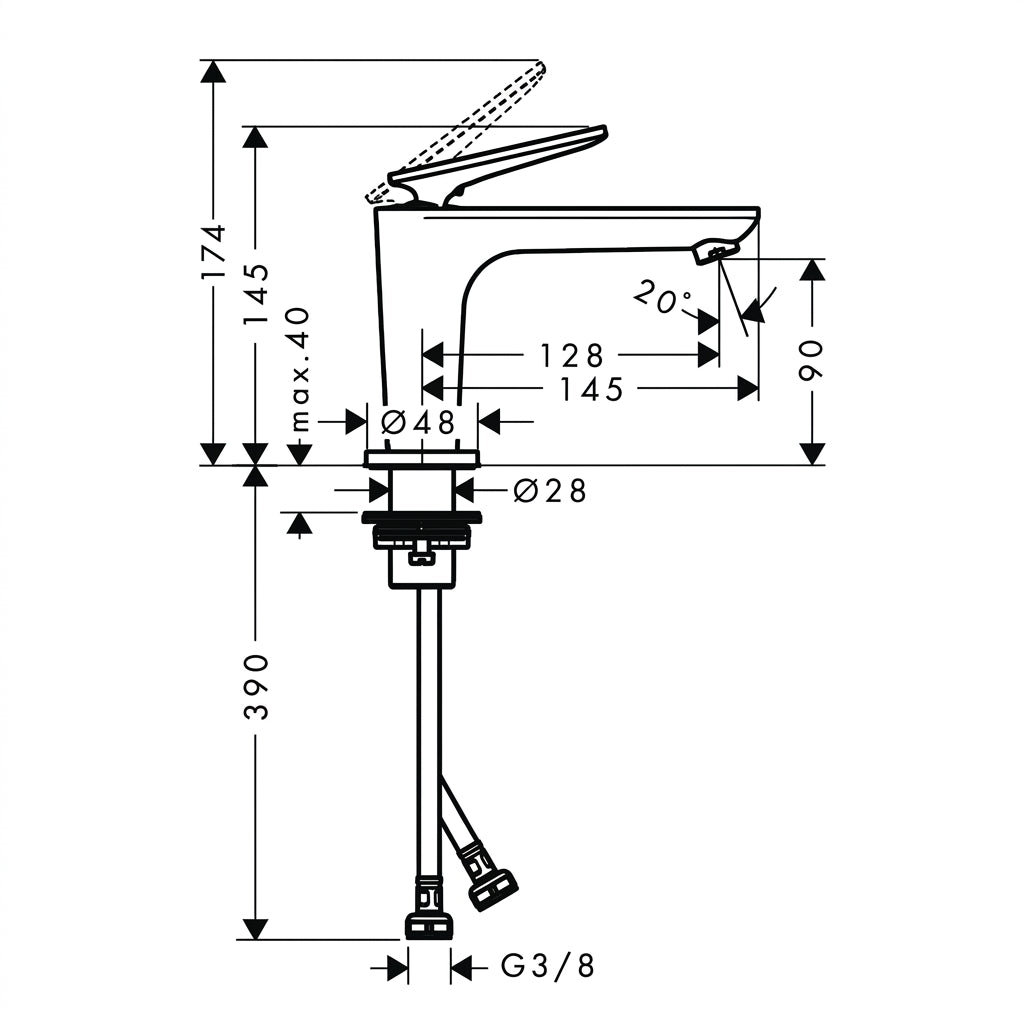 Axor Citterio C Single Lever Basin Mixer 125 49041829