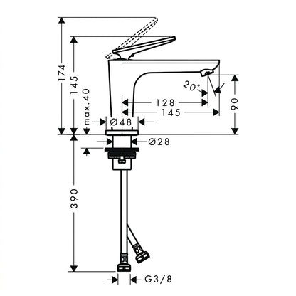 Axor Citterio C Single Lever Basin Mixer 125 49041829