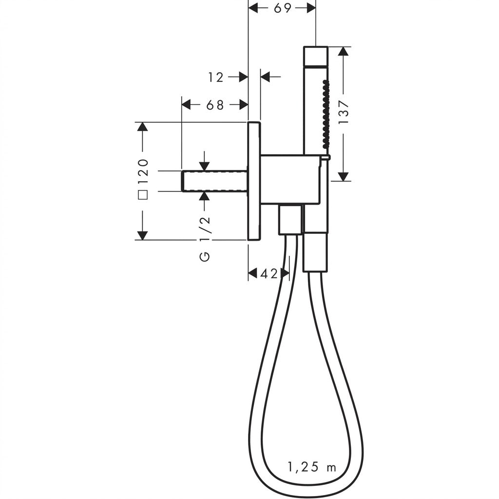 Axor Citterio C Porter Unit with Baton Hand Shower 49626820