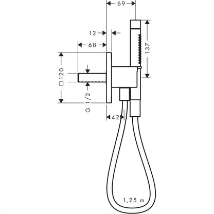 Axor Citterio C Porter Unit with Baton Hand Shower 49626820