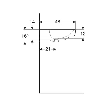 Geberit Smyle Wall Hung Wash Basin 500.230.01.1