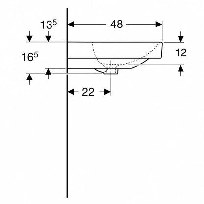 Geberit Smyle Wall Hung Wash Basin 500.253.01.1