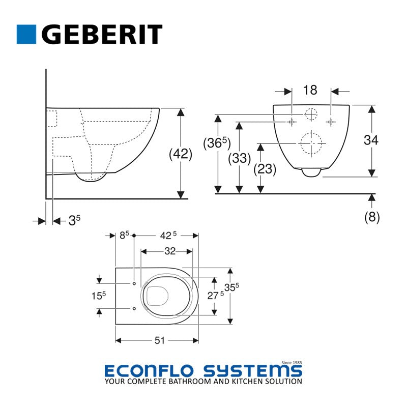 Geberit Acanto Wall Hung WC 500.600.01.2