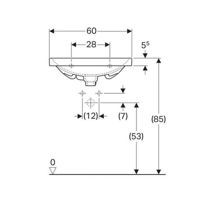 Geberit Acanto Wall Hung Wash Basin 500.629.01.2