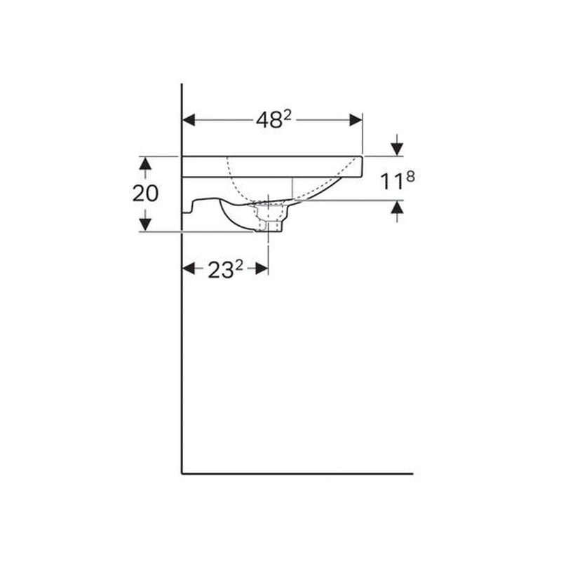 Geberit Acanto Wall Hung Wash Basin 500.629.01.2