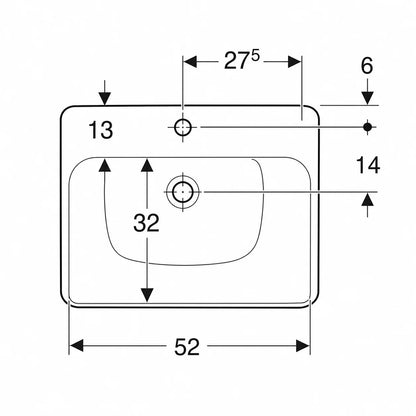 Geberit VariForm Semi-Recessed Wash Basin 500.681.01.1