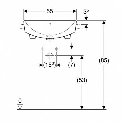 Geberit VariForm Semi-Recessed Wash Basin 500.681.01.1