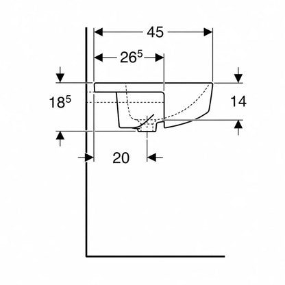Geberit VariForm Semi-Recessed Wash Basin 500.681.01.1