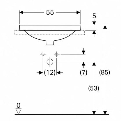 Geberit VariForm Countertop Wash Basin 500.737.01.2