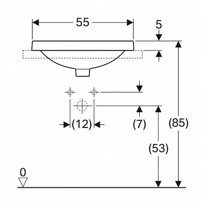Geberit VariForm Countertop Wash Basin 500.738.01.2