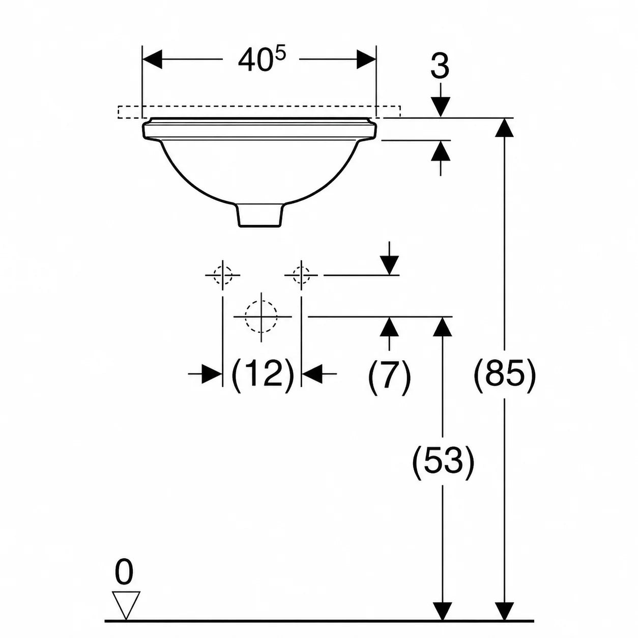 Geberit VariForm Undercounter Wash Basin 500.747.01.2