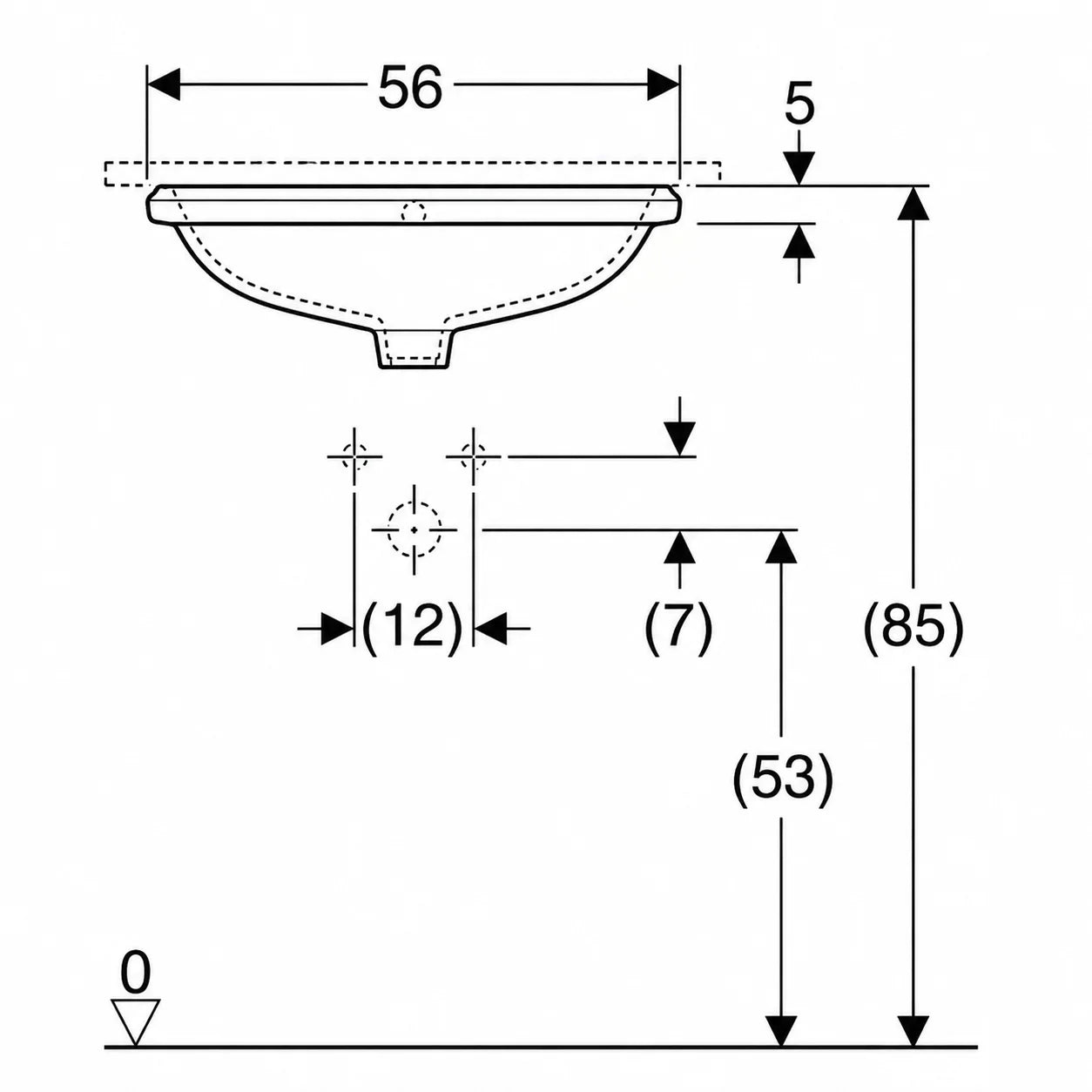 Geberit VariForm Undercounter Wash Basin 500.752.01.2